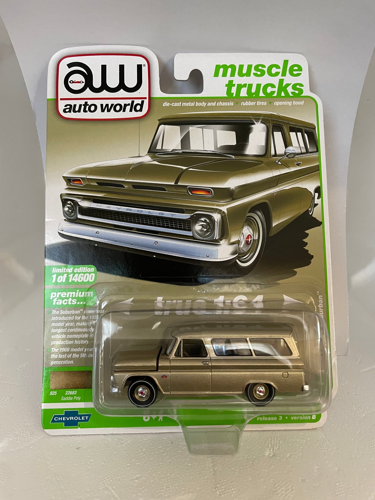 Auto World Muscle Trucks 1966 Chevy Suburban Gold