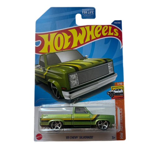 Hot Wheels mainline #  114/250 83 Chevy Silverado ( Green )